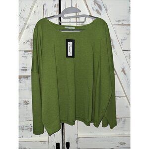 NWT Bryn Walker Play Shirt Olive Green Medium 100% Cotton Boxy Drop Shoulder